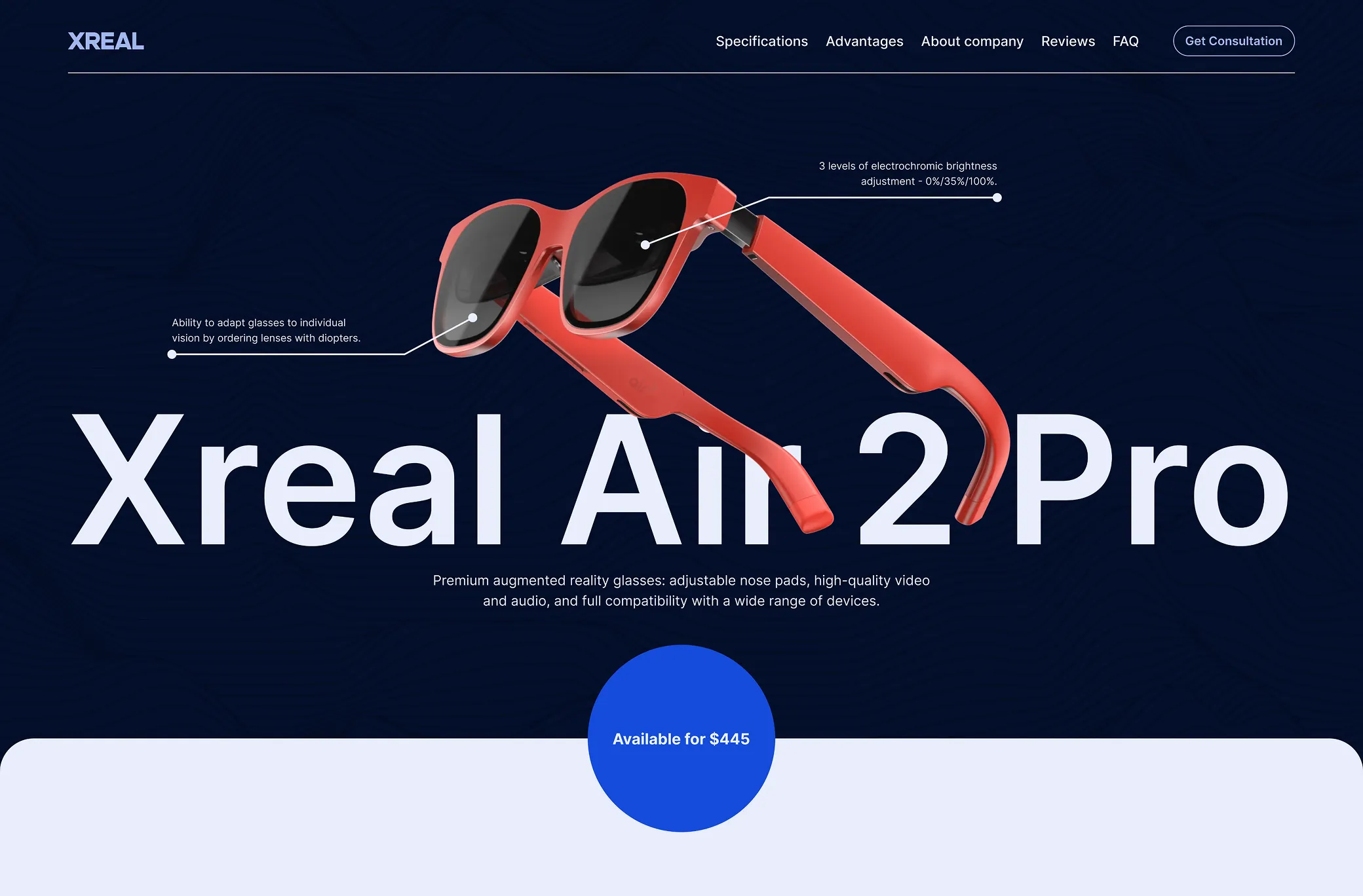 XREAL Air 2 Pro: Home page