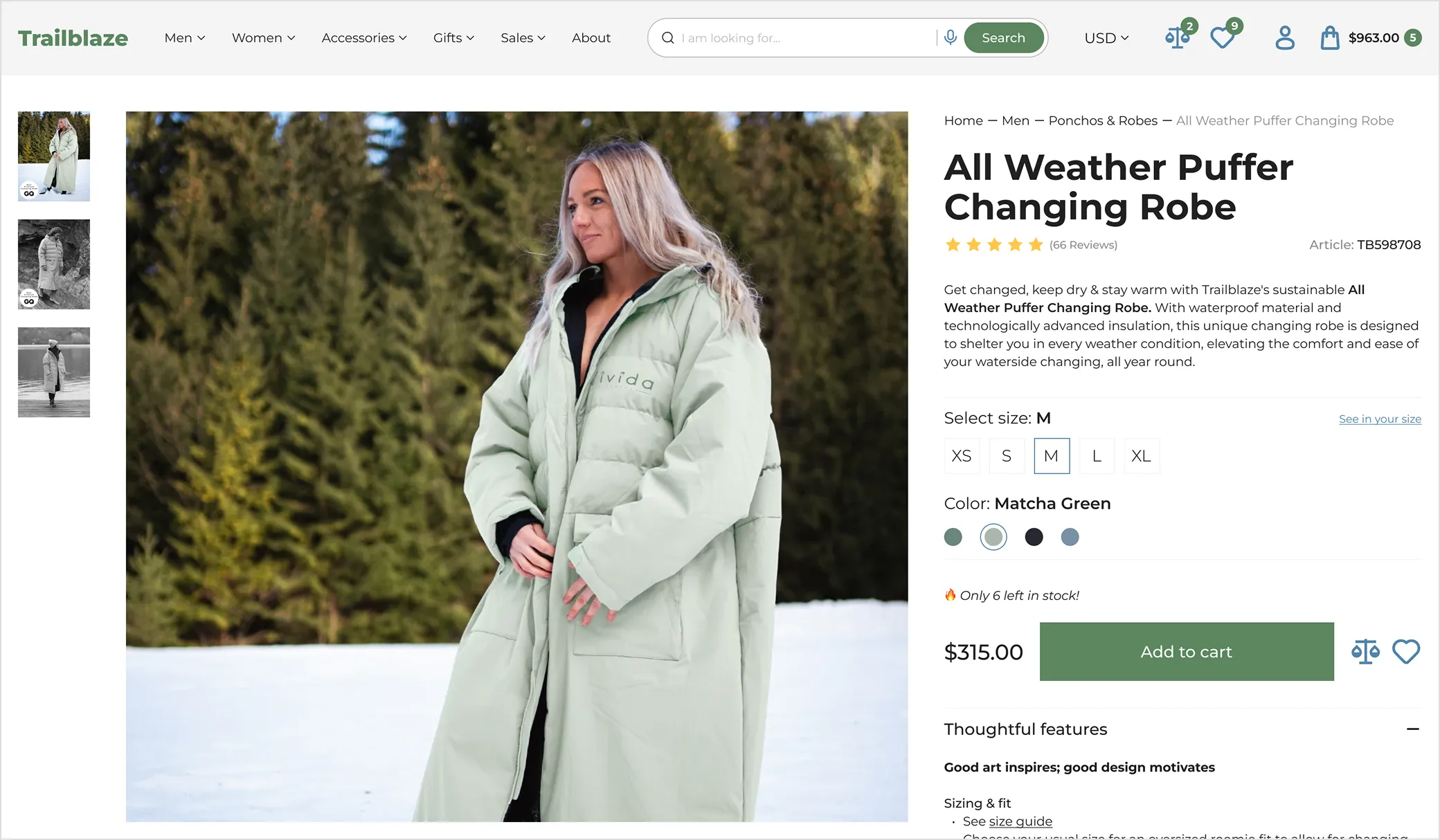 Online store: Home page