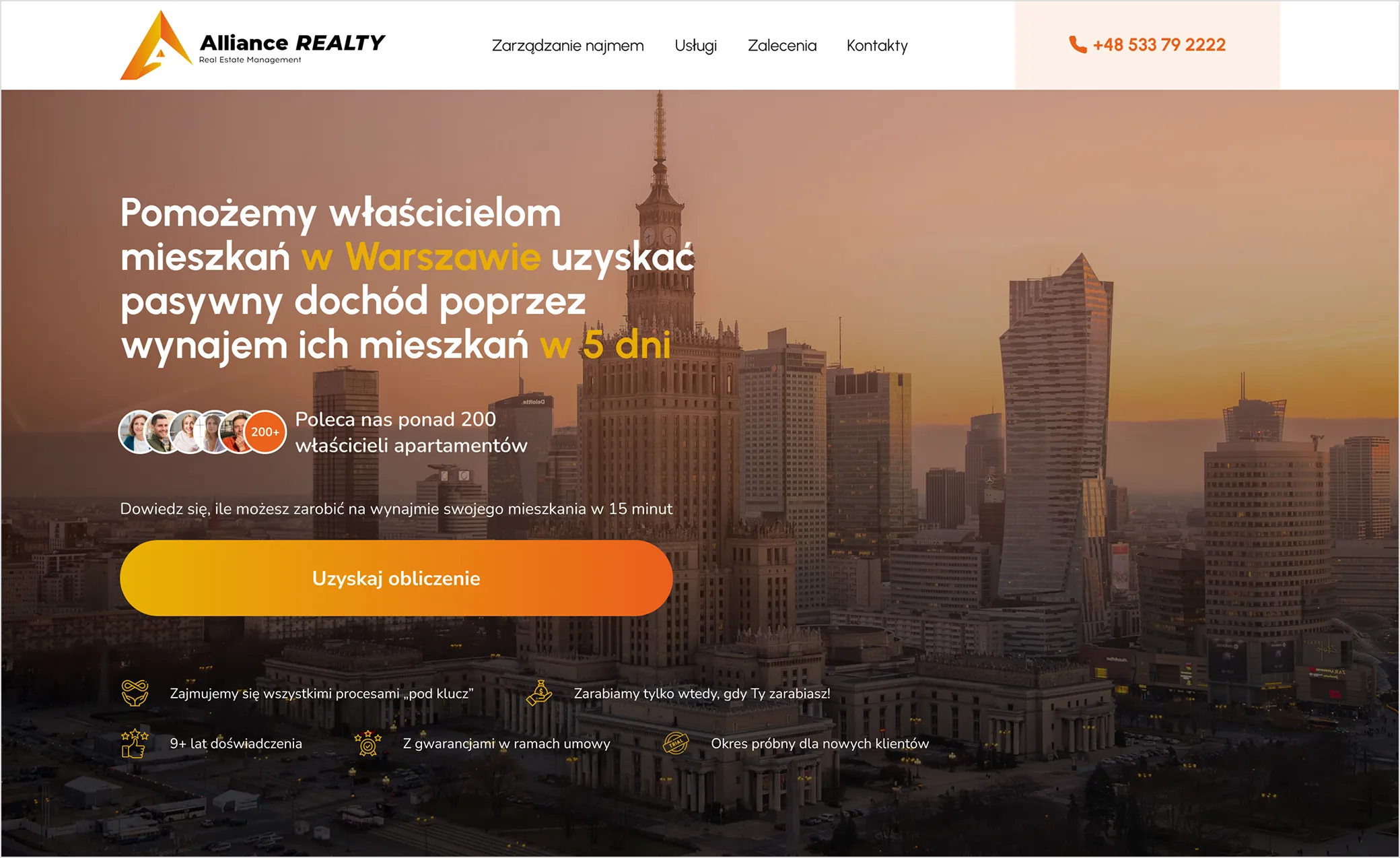 Real estate management: Home page